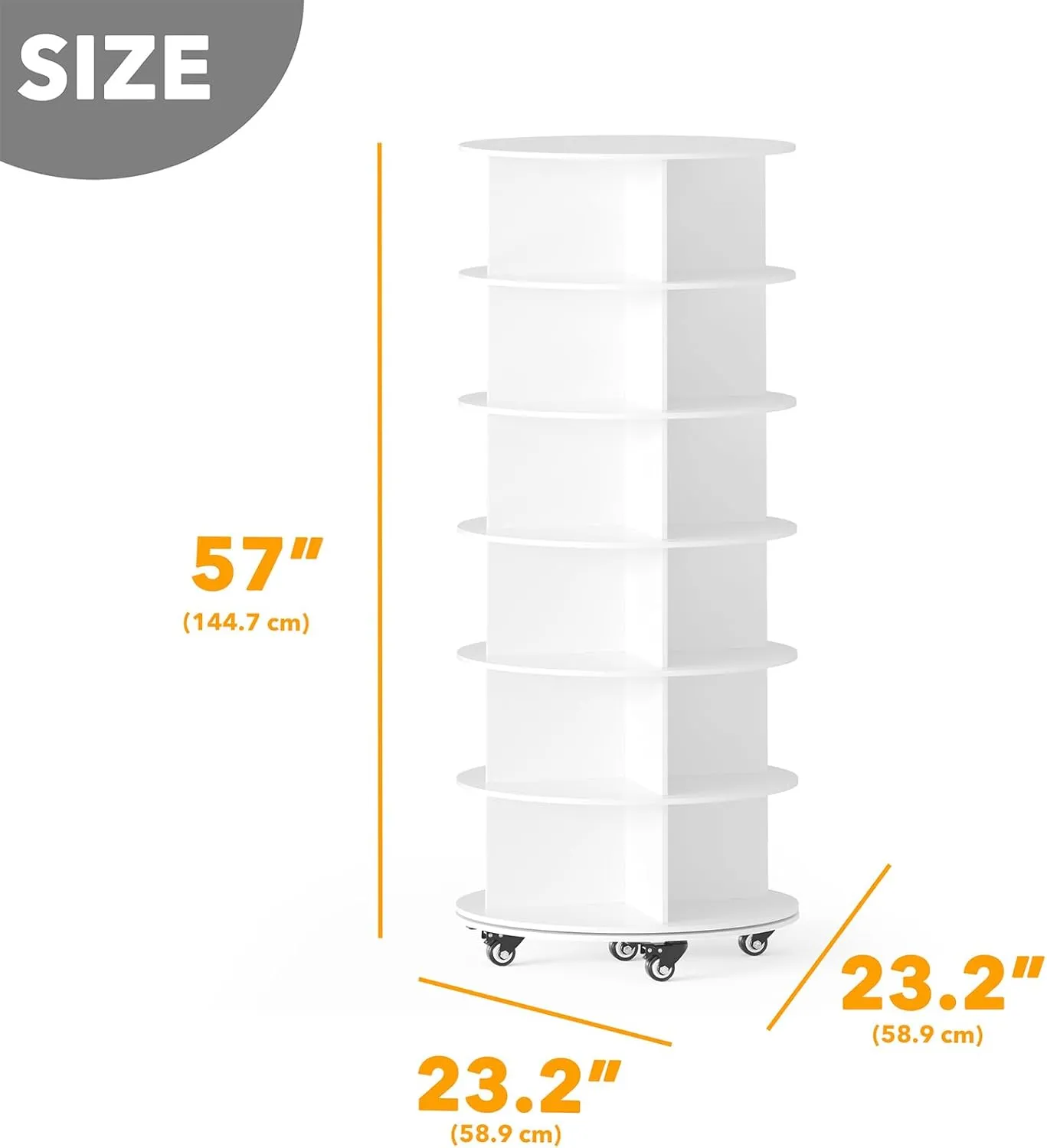 6-Tier Rotating Shoe Rack with Wheels