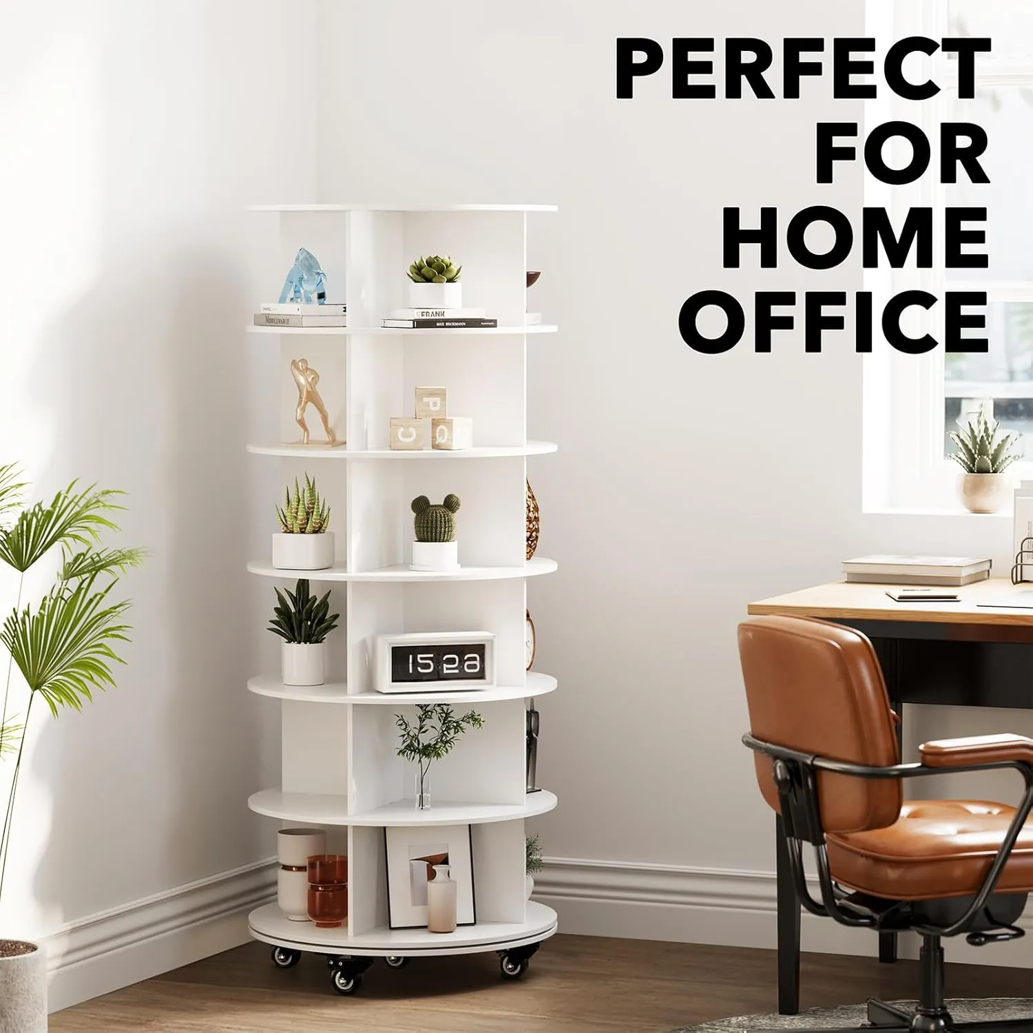 6-Tier Rotating Shoe Rack with Wheels