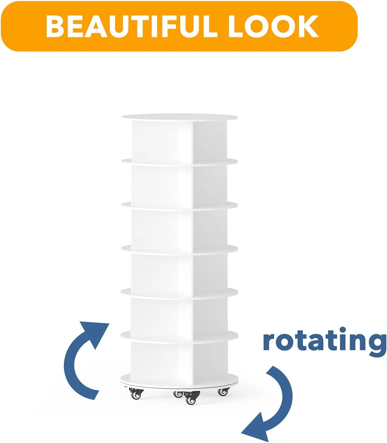 6-Tier Rotating Shoe Rack with Wheels