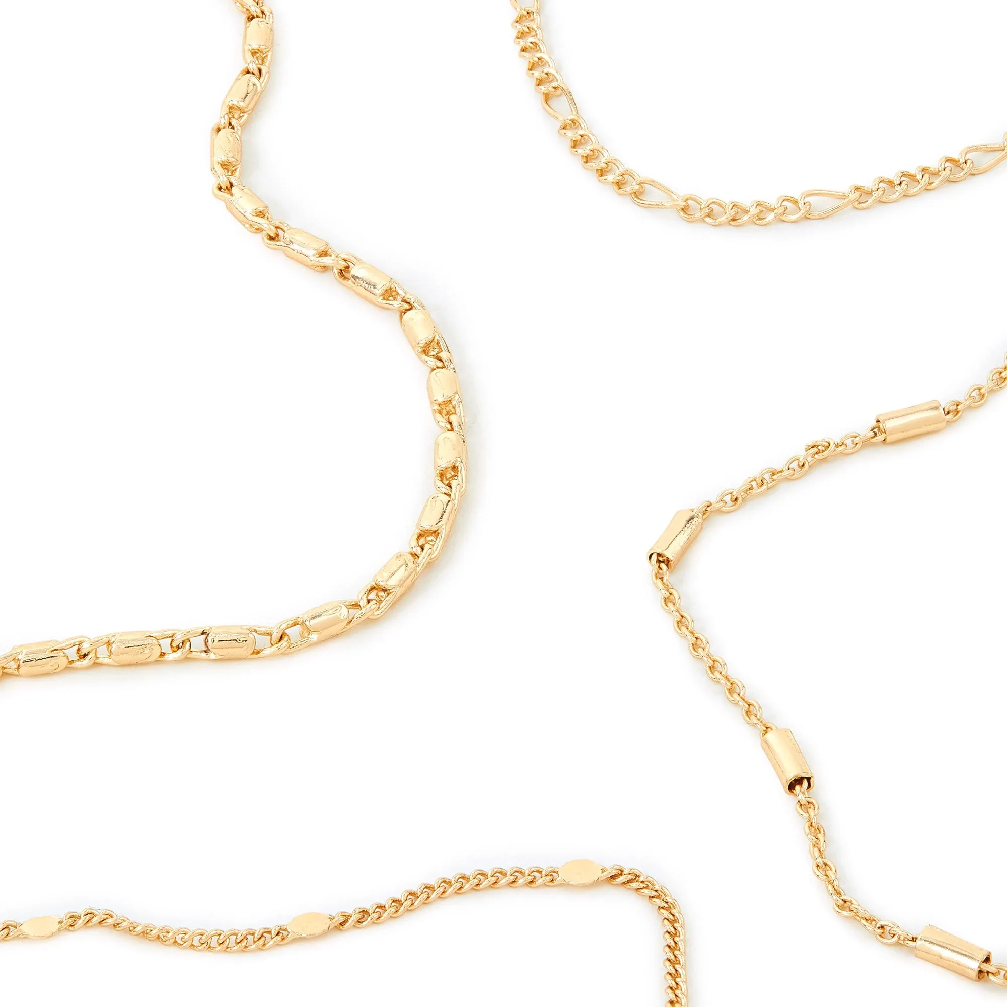 Accessorize London Women's Gold Chain Anklets 4 Pack