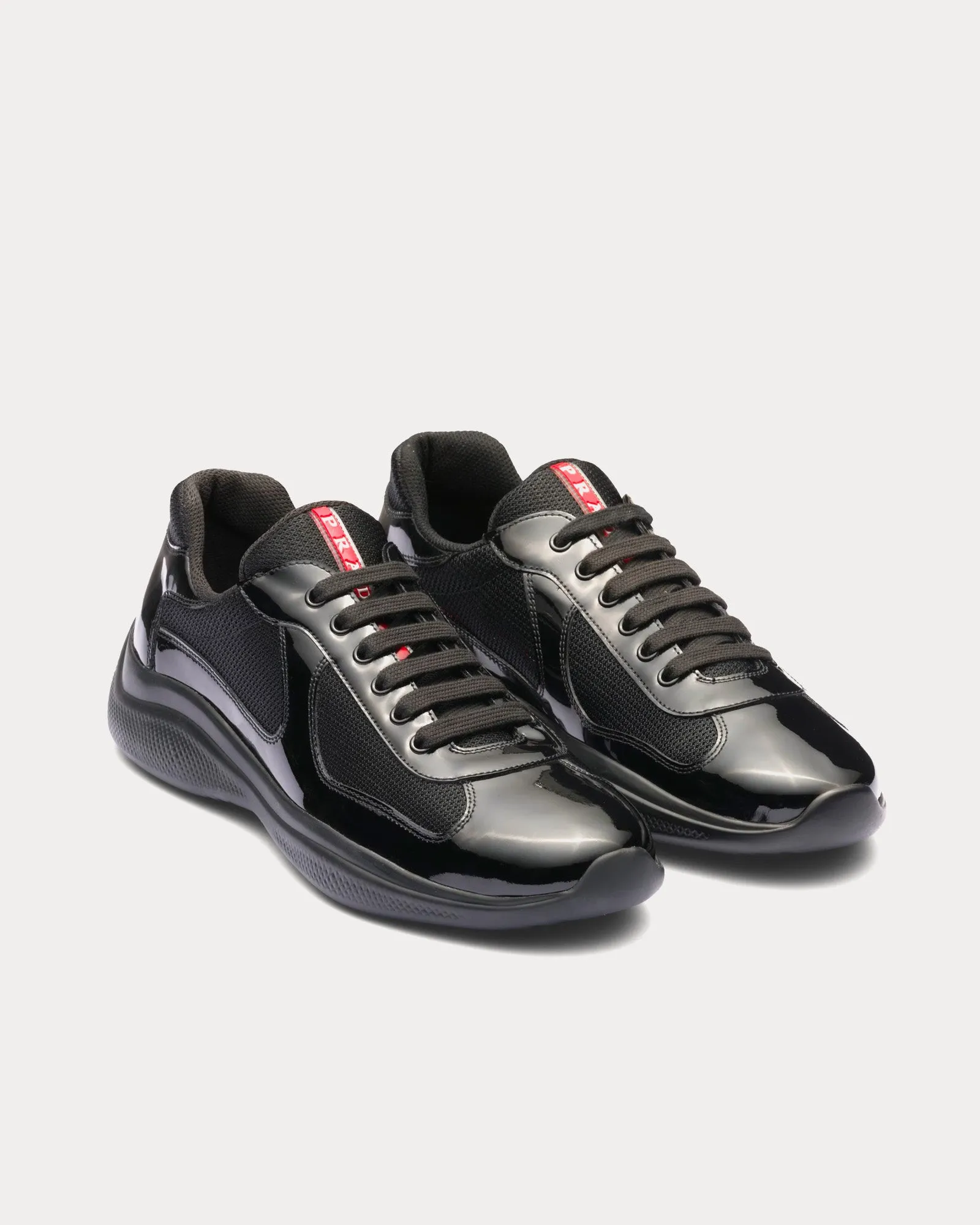 America's Cup Patent Leather Black Low Top Sneakers