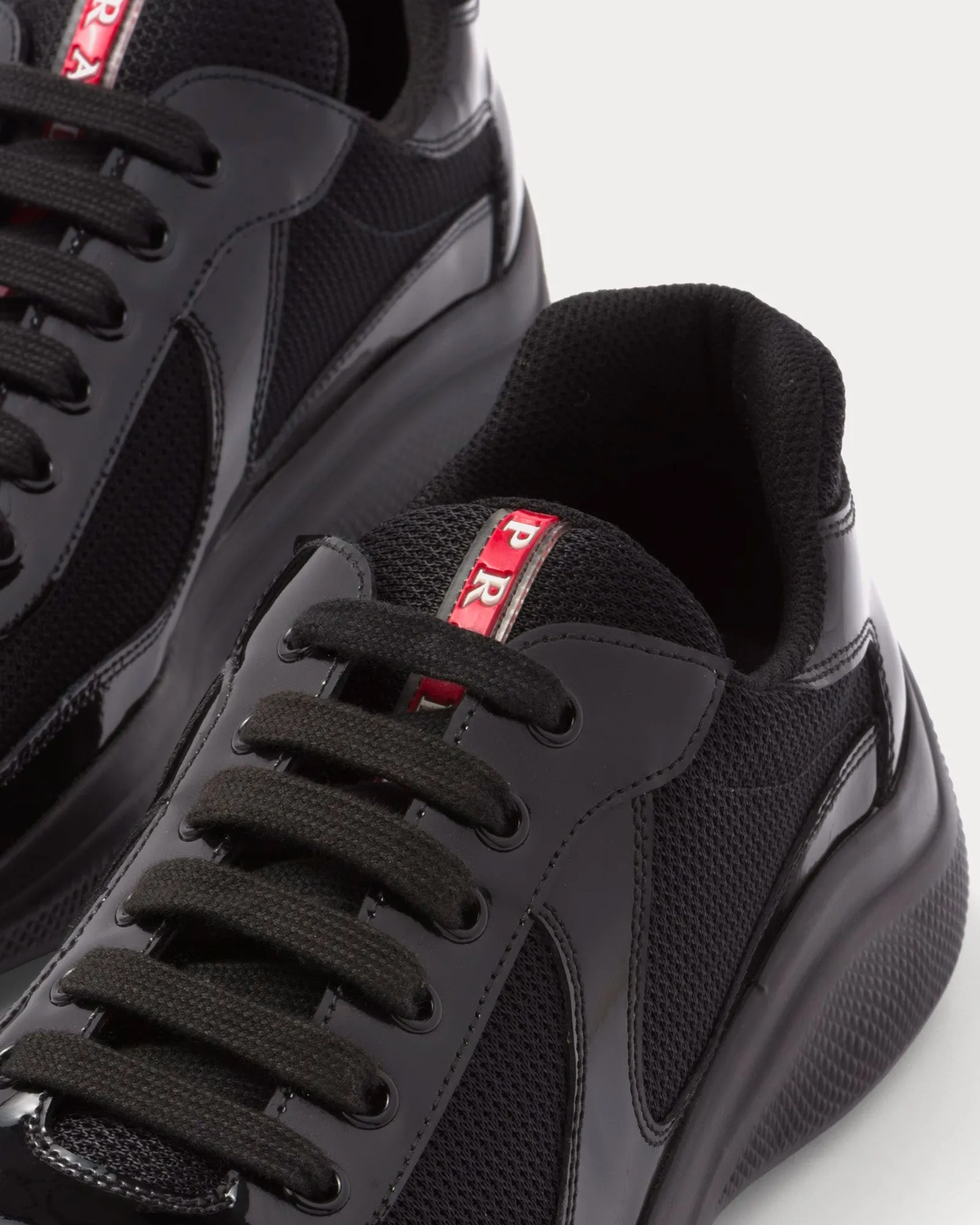 America's Cup Patent Leather Black Low Top Sneakers