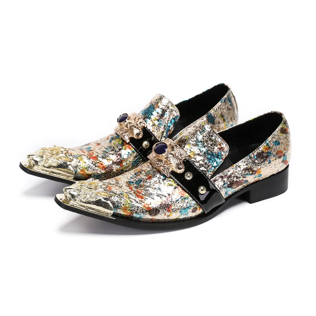 AOMISHOES™  Palazzo D'oro Metal Tip Shoes 9150