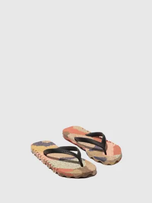Beach Flip-Flops BUMPY Multi. & black strap