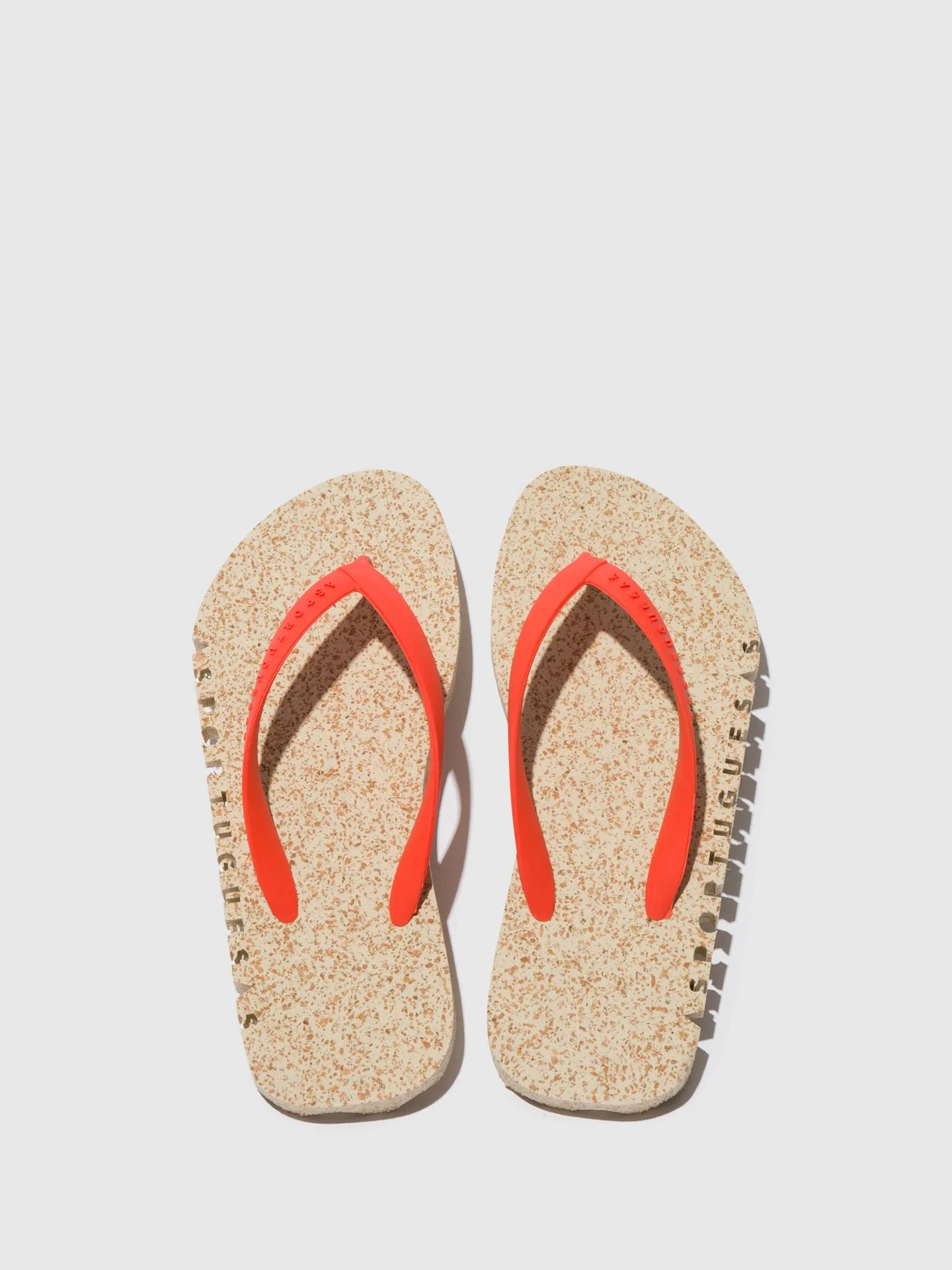 Beach Flip-Flops BUMPY Natural & red strap
