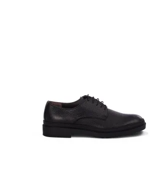 Black leather derby shoes