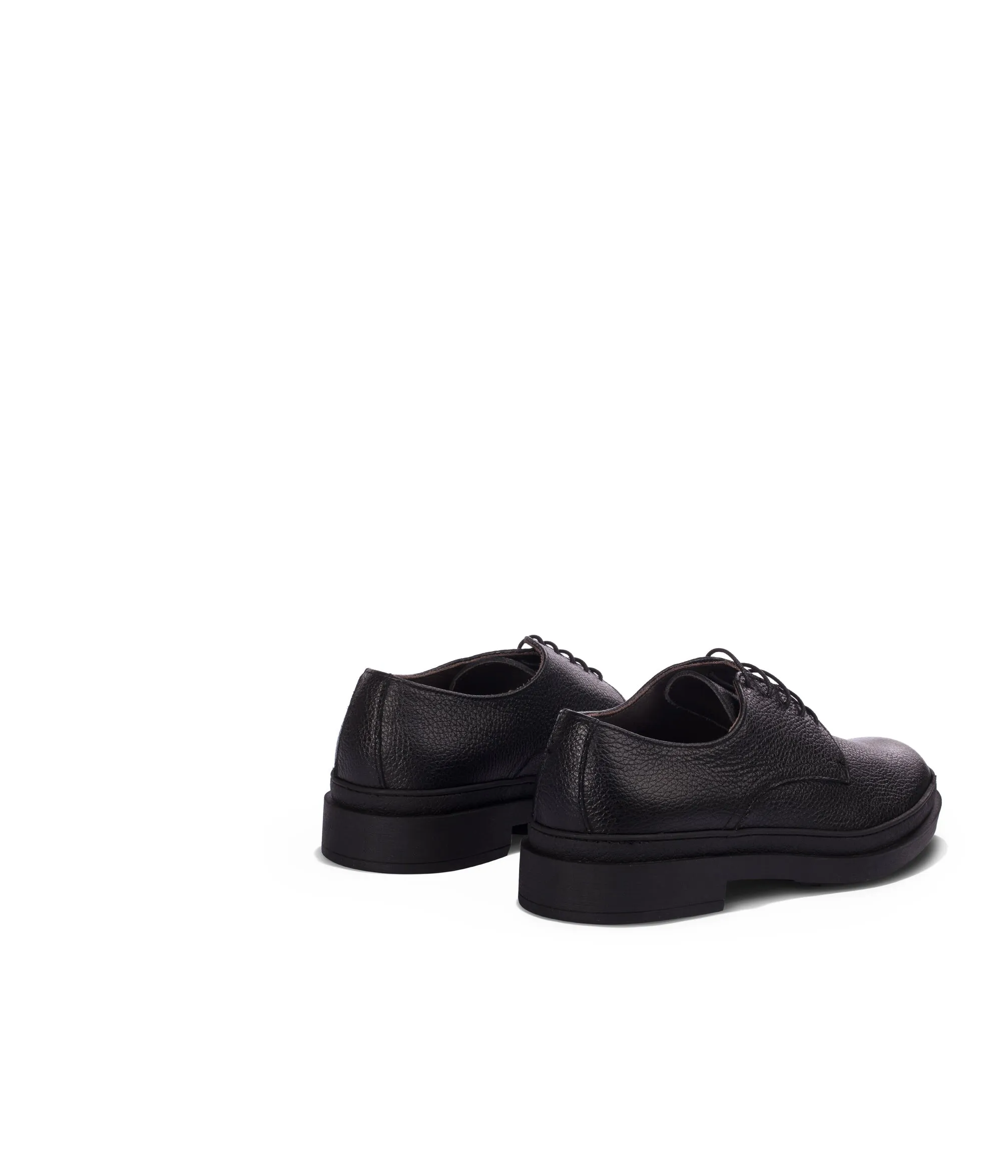 Black leather derby shoes