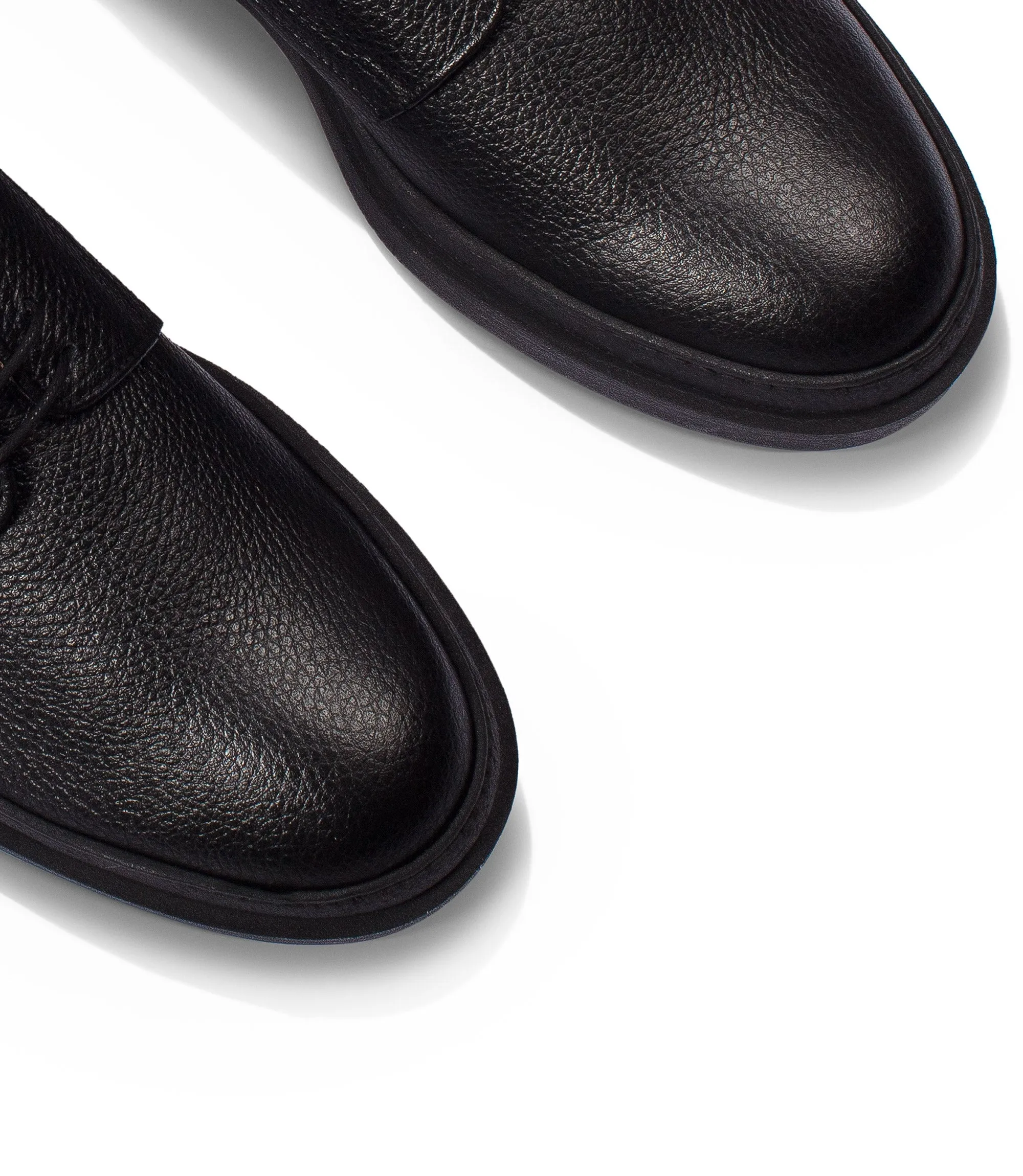 Black leather derby shoes