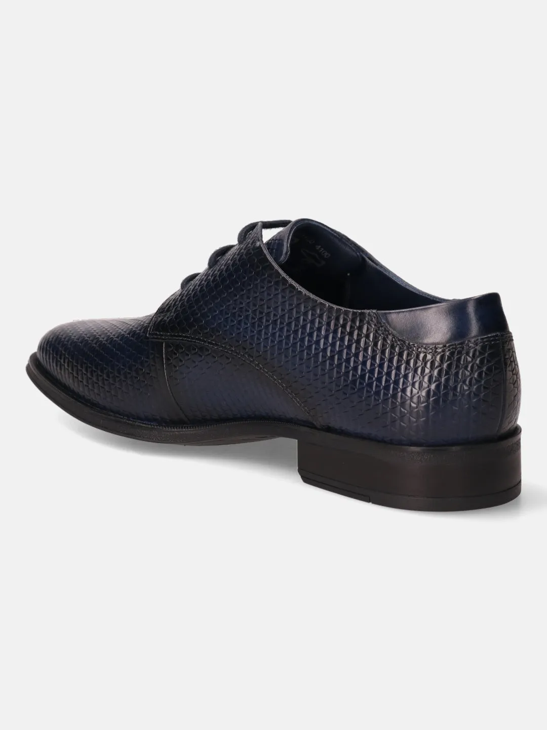 bugatti Dark Blue Premium Leather Formal Derby Shoes