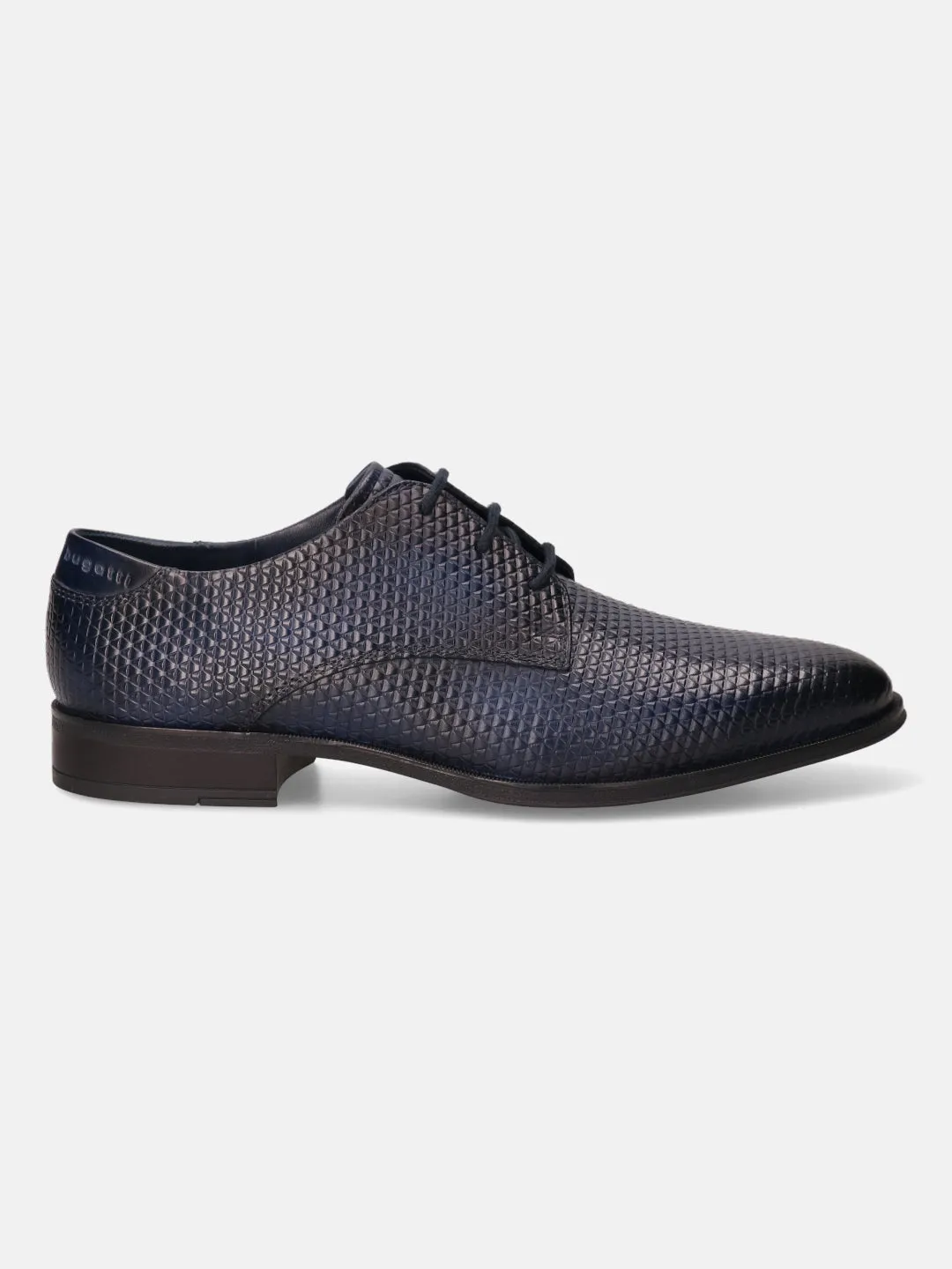 bugatti Dark Blue Premium Leather Formal Derby Shoes