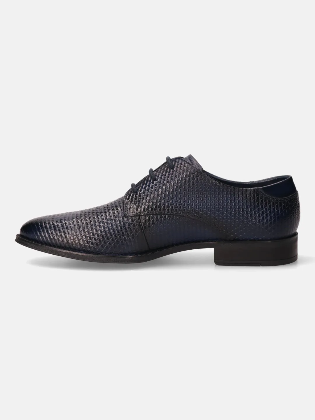 bugatti Dark Blue Premium Leather Formal Derby Shoes