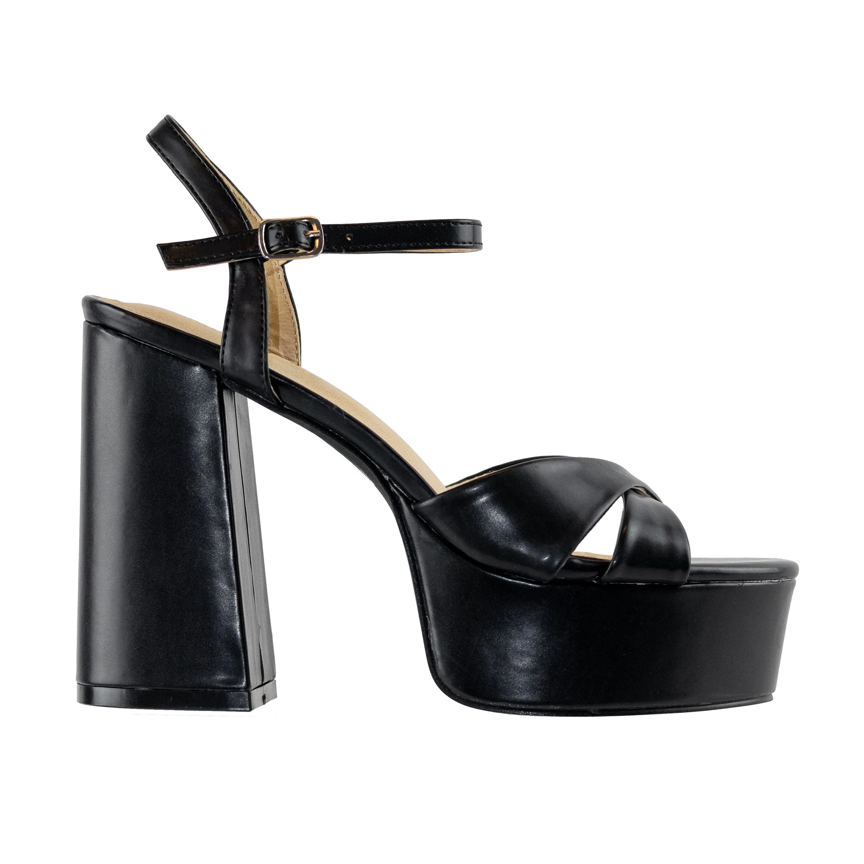 Canna -  Women's Ankle Strap Platform Block High Heels