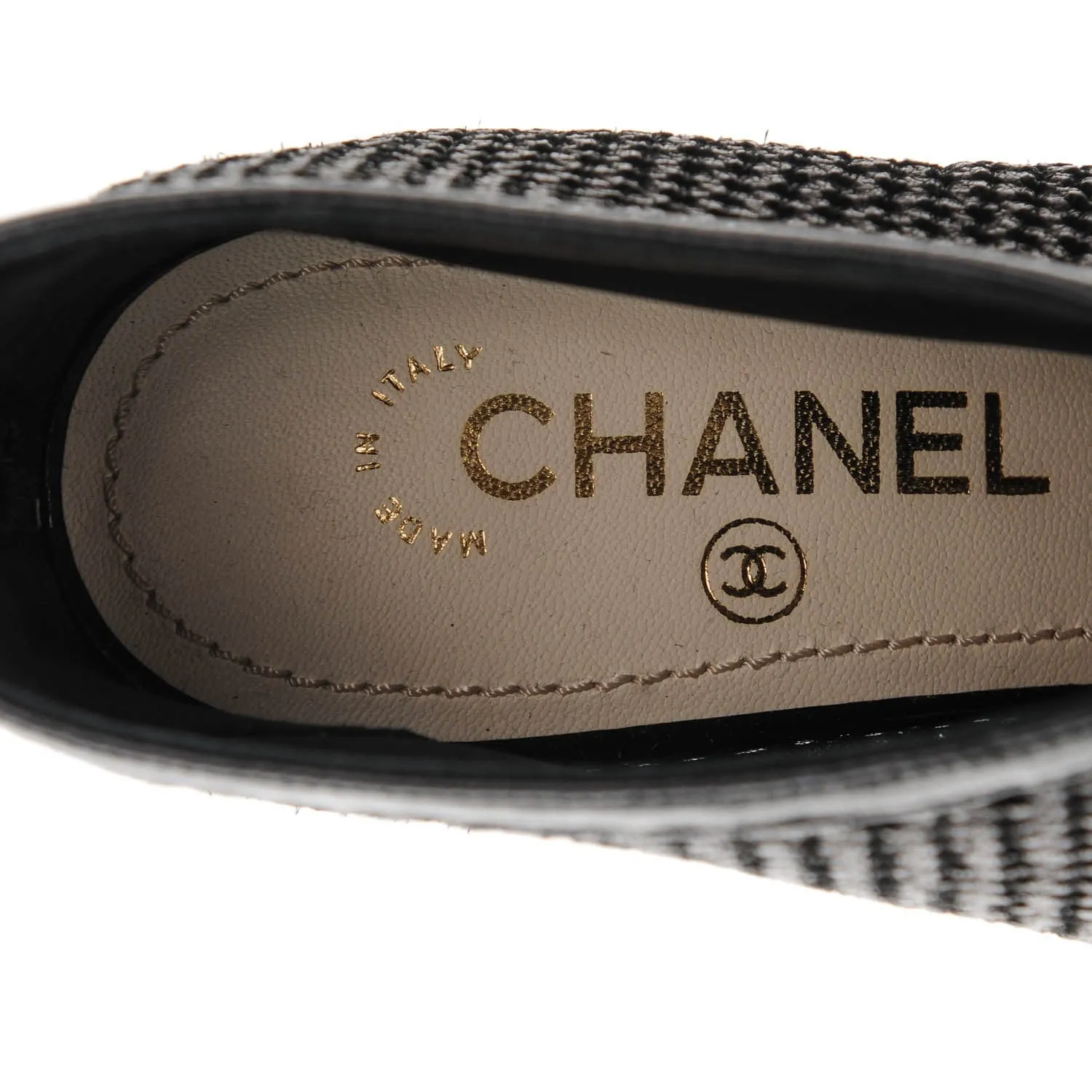 CHANEL MESH CC PEEP TOE ANKLE BOOTS