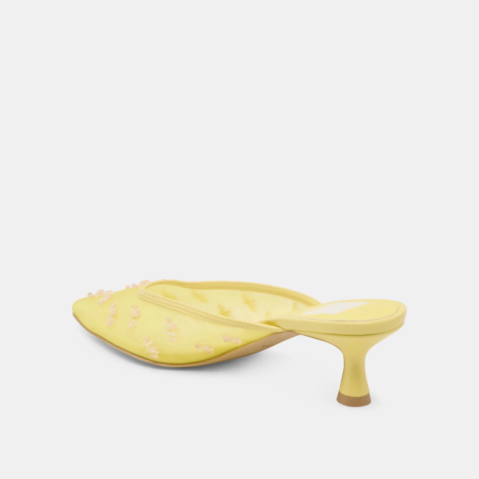 CLARA WIDE HEELS LEMON MESH
