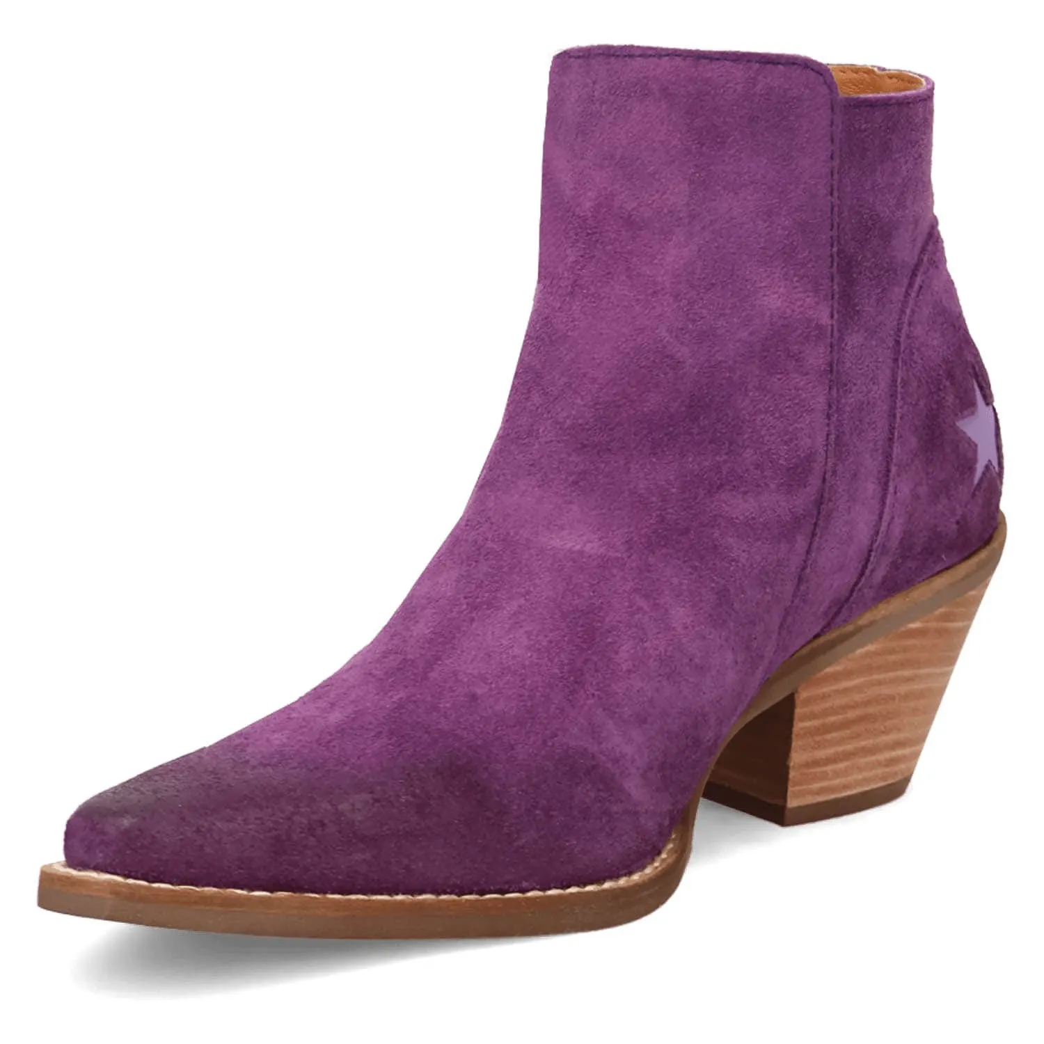 Dingo Womens Little Starie Purple Suede Ankle Boots