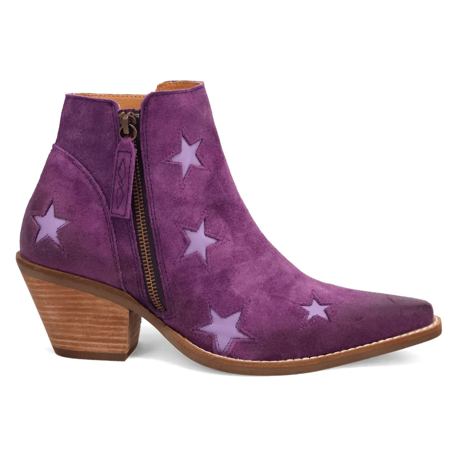 Dingo Womens Little Starie Purple Suede Ankle Boots