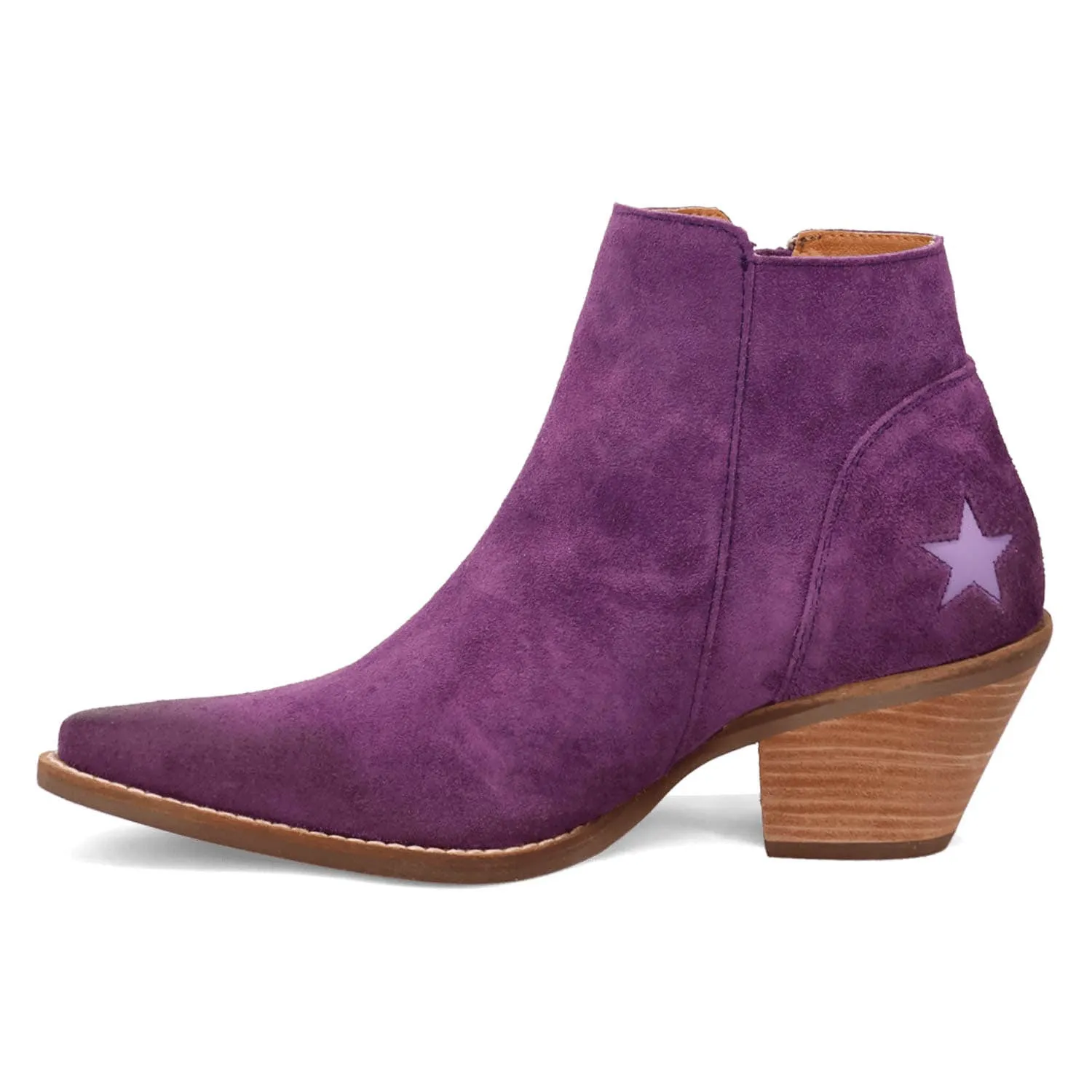 Dingo Womens Little Starie Purple Suede Ankle Boots