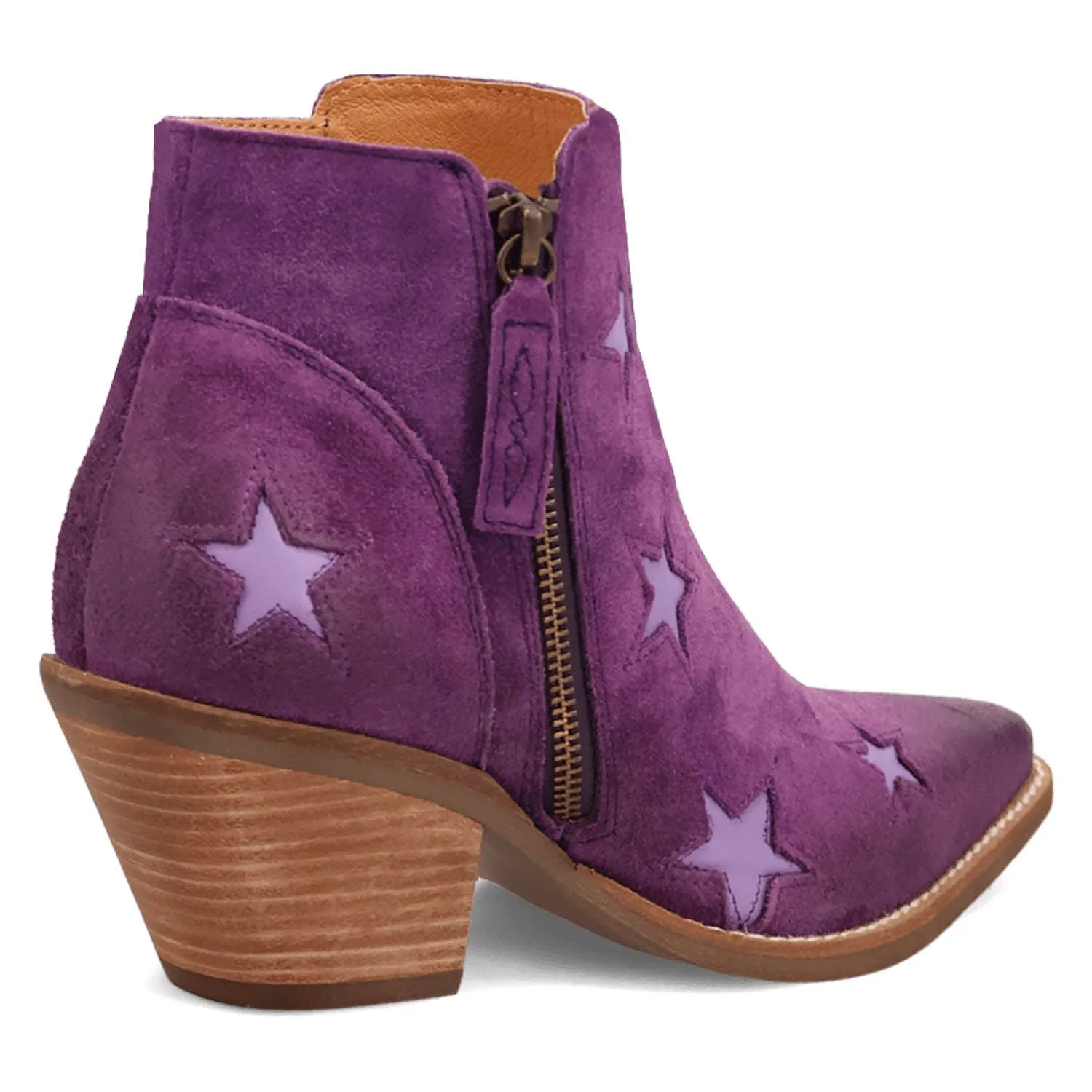 Dingo Womens Little Starie Purple Suede Ankle Boots