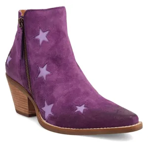 Dingo Womens Little Starie Purple Suede Ankle Boots