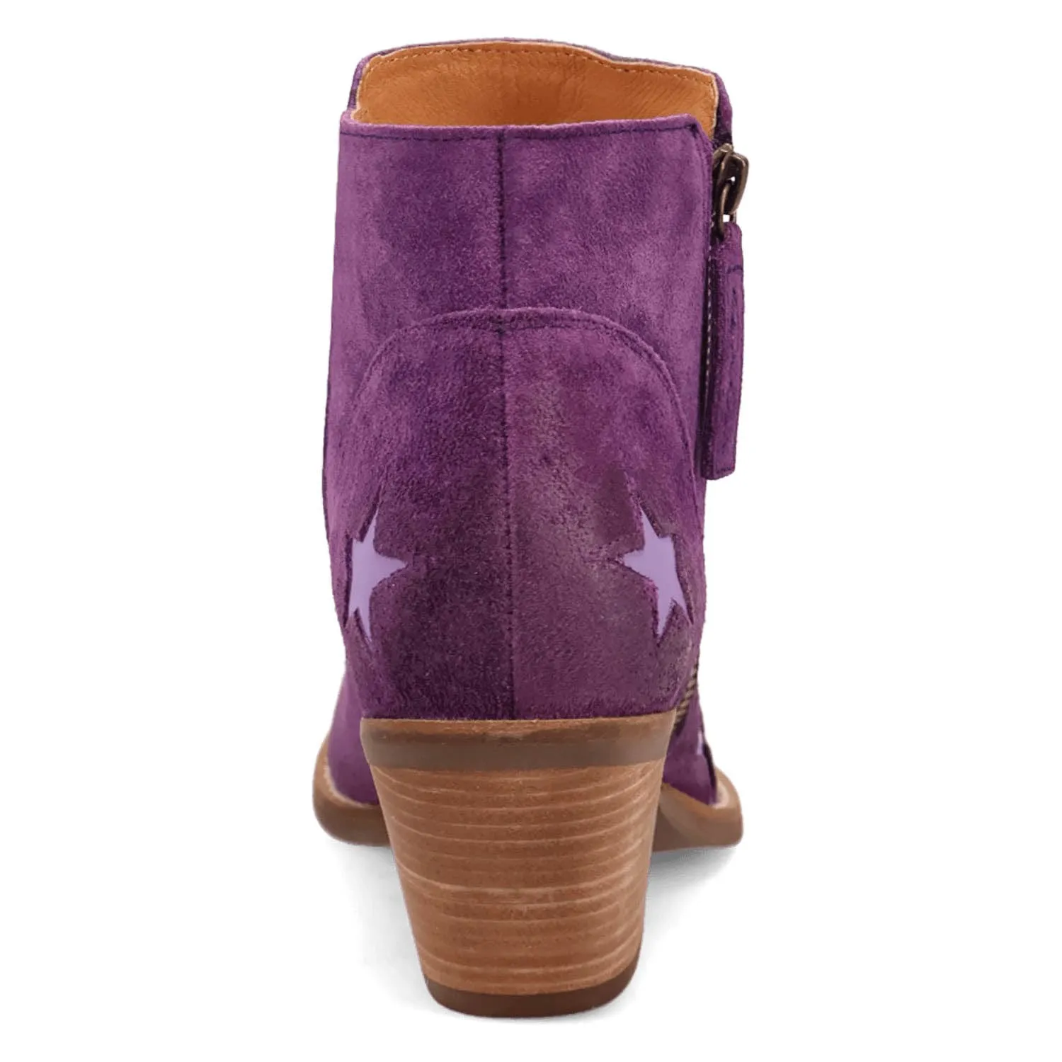Dingo Womens Little Starie Purple Suede Ankle Boots