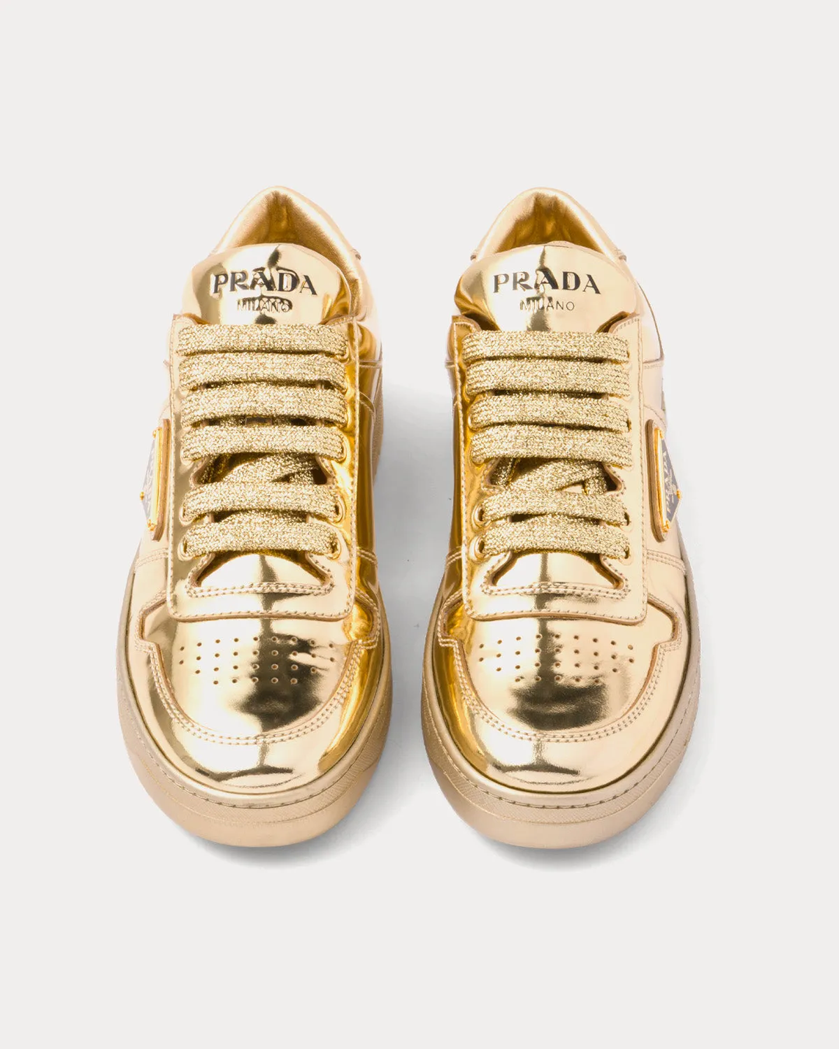 Downtown Metallic Leather Platinum Low Top Sneakers
