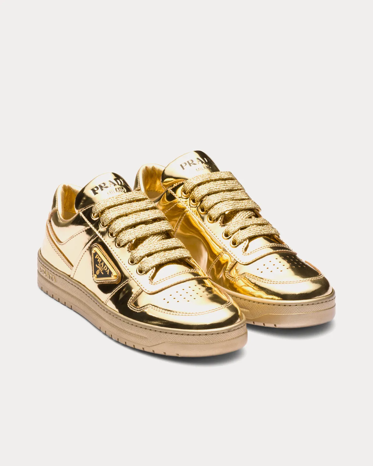 Downtown Metallic Leather Platinum Low Top Sneakers