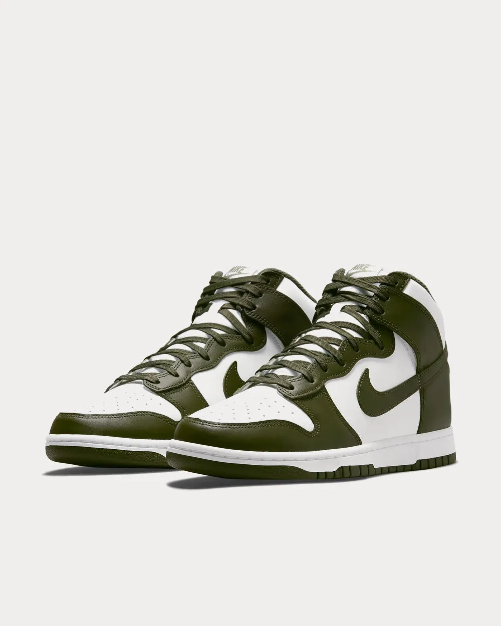 Dunk High Retro White / Cargo Khaki High Top Sneakers