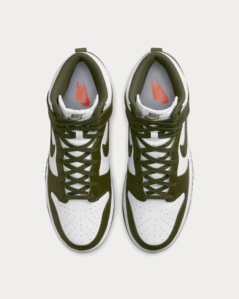 Dunk High Retro White / Cargo Khaki High Top Sneakers