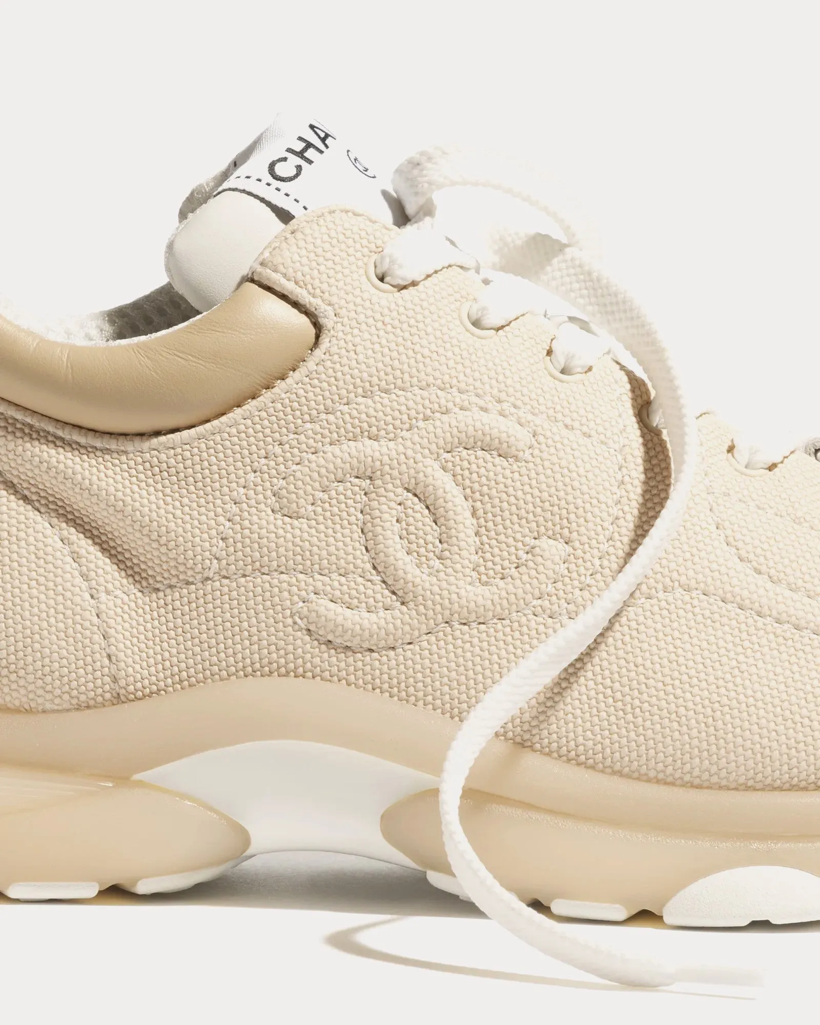 Fabric Light Beige Low Top Sneakers