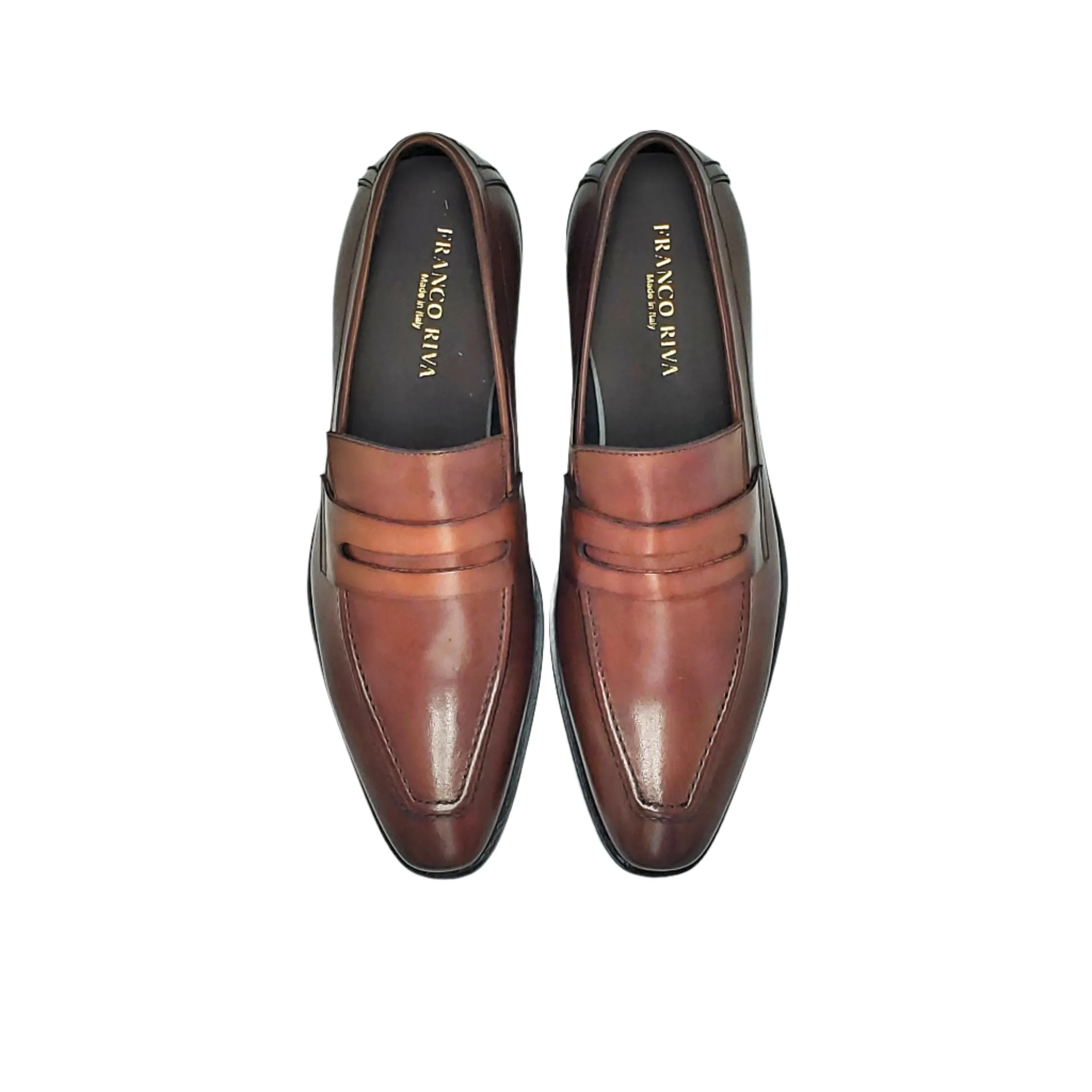 Franco Riva Shoes Loafer Blake Stich (Brandy) vero cuoio