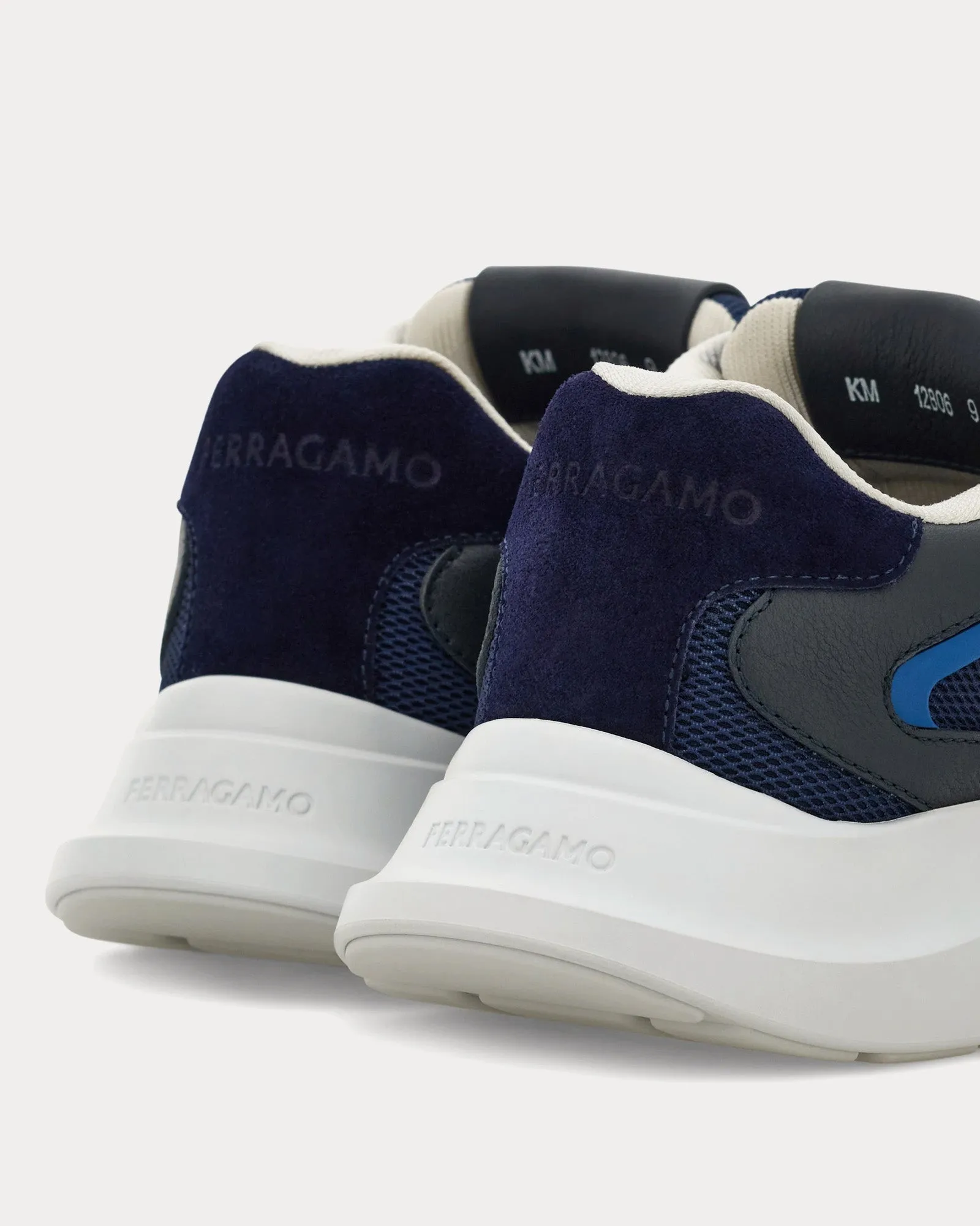 Gancini Ornament Navy Blue Low Top Sneakers