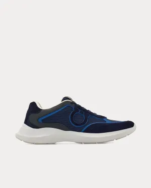 Gancini Ornament Navy Blue Low Top Sneakers