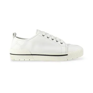 Hermes Men's White Leather Low Top Sneakers