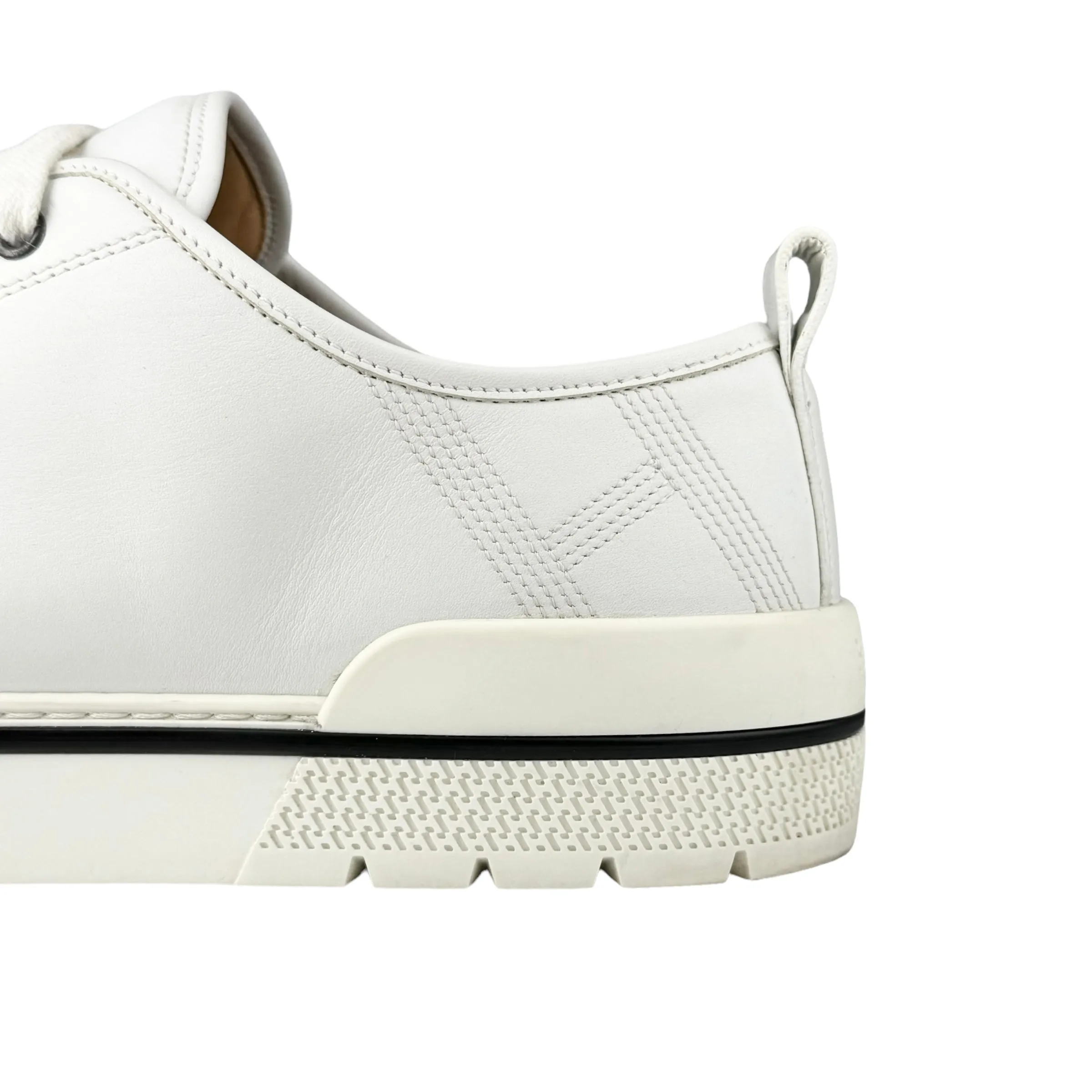 Hermes Men's White Leather Low Top Sneakers