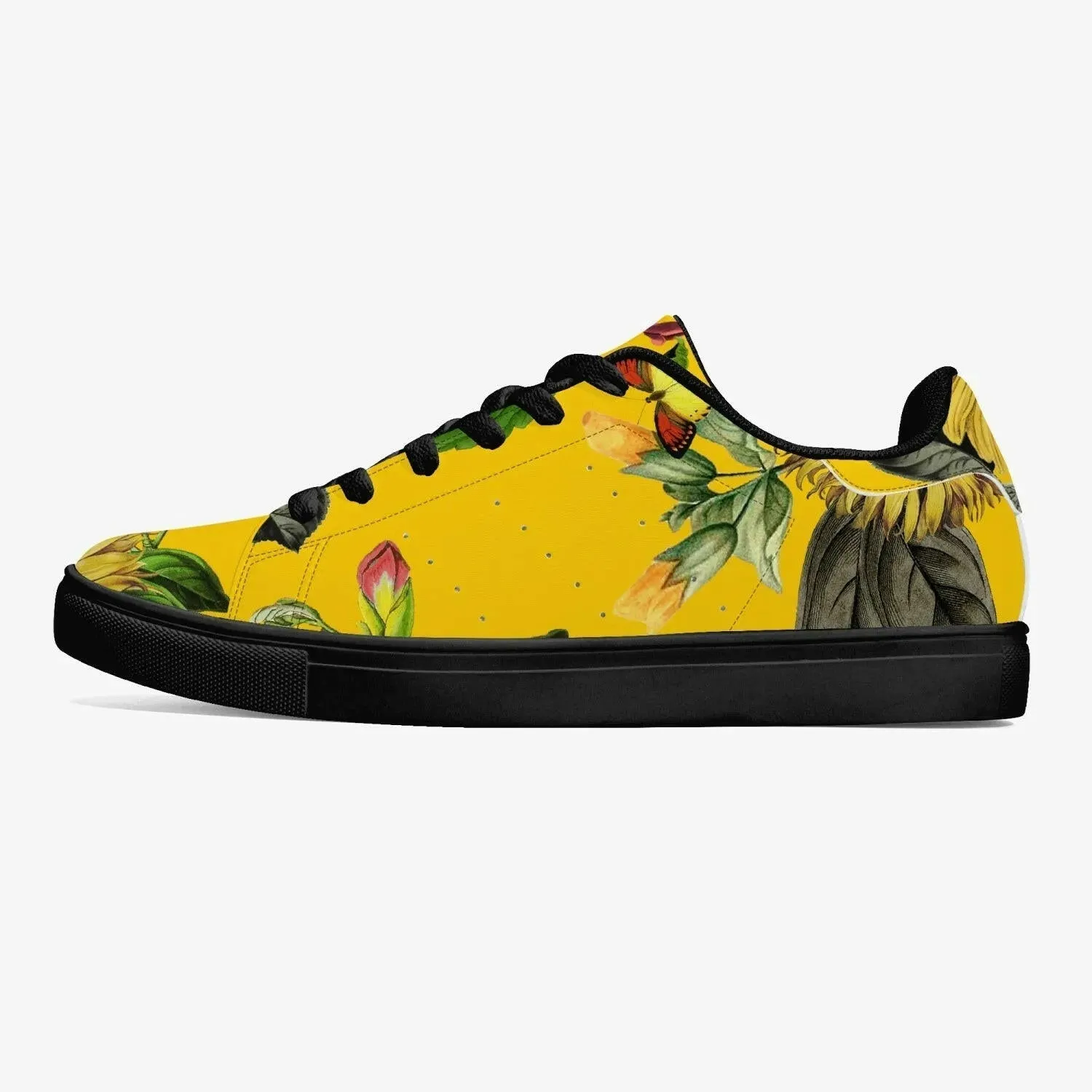 Jacki Easlick Sunflowers Low-Top Leather Sneakers