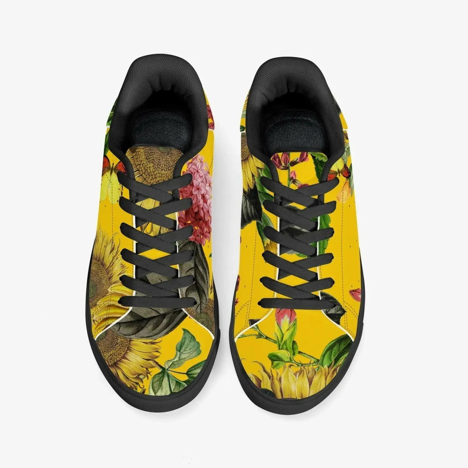 Jacki Easlick Sunflowers Low-Top Leather Sneakers