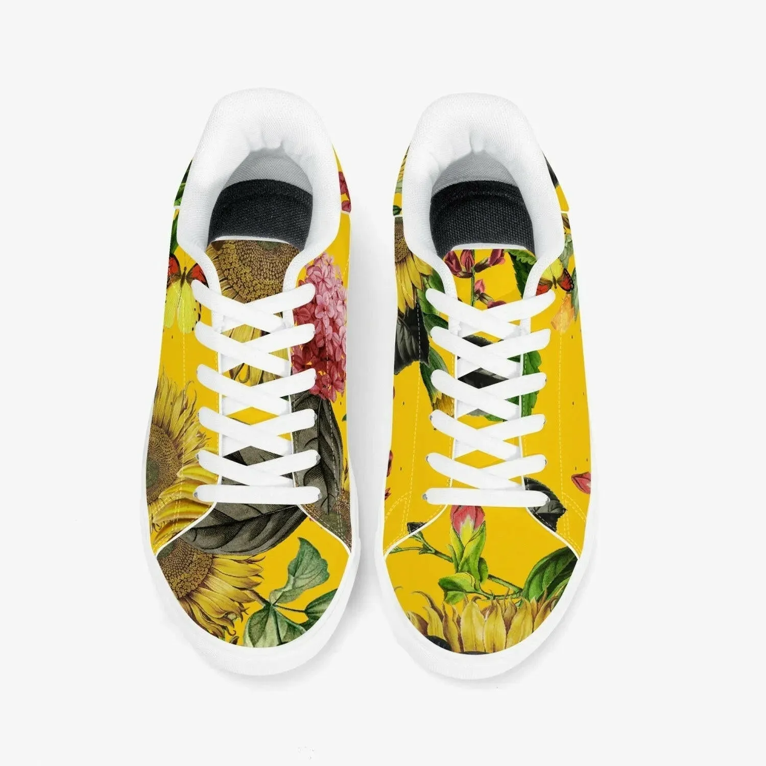 Jacki Easlick Sunflowers Low-Top Leather Sneakers