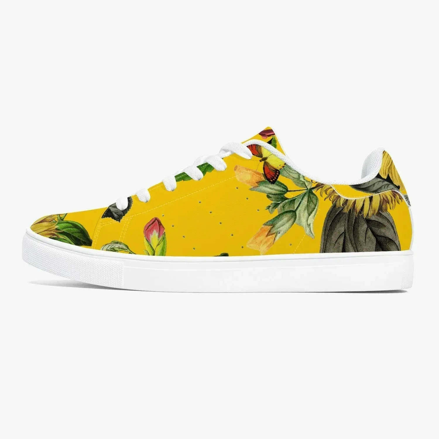 Jacki Easlick Sunflowers Low-Top Leather Sneakers