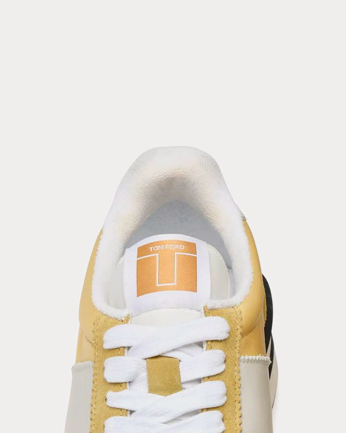 James Suede & Technical Fabric Light Yellow / White Low Top Sneakers