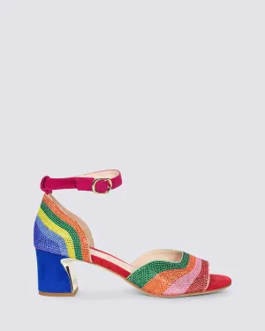 JLISH BLOCK HEELS BRIGHT MULTI