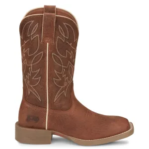 Justin Boots Women's Stampede Halter Roasted Cognac 11 In Top Square Toe Cowgirl Boot SE2800