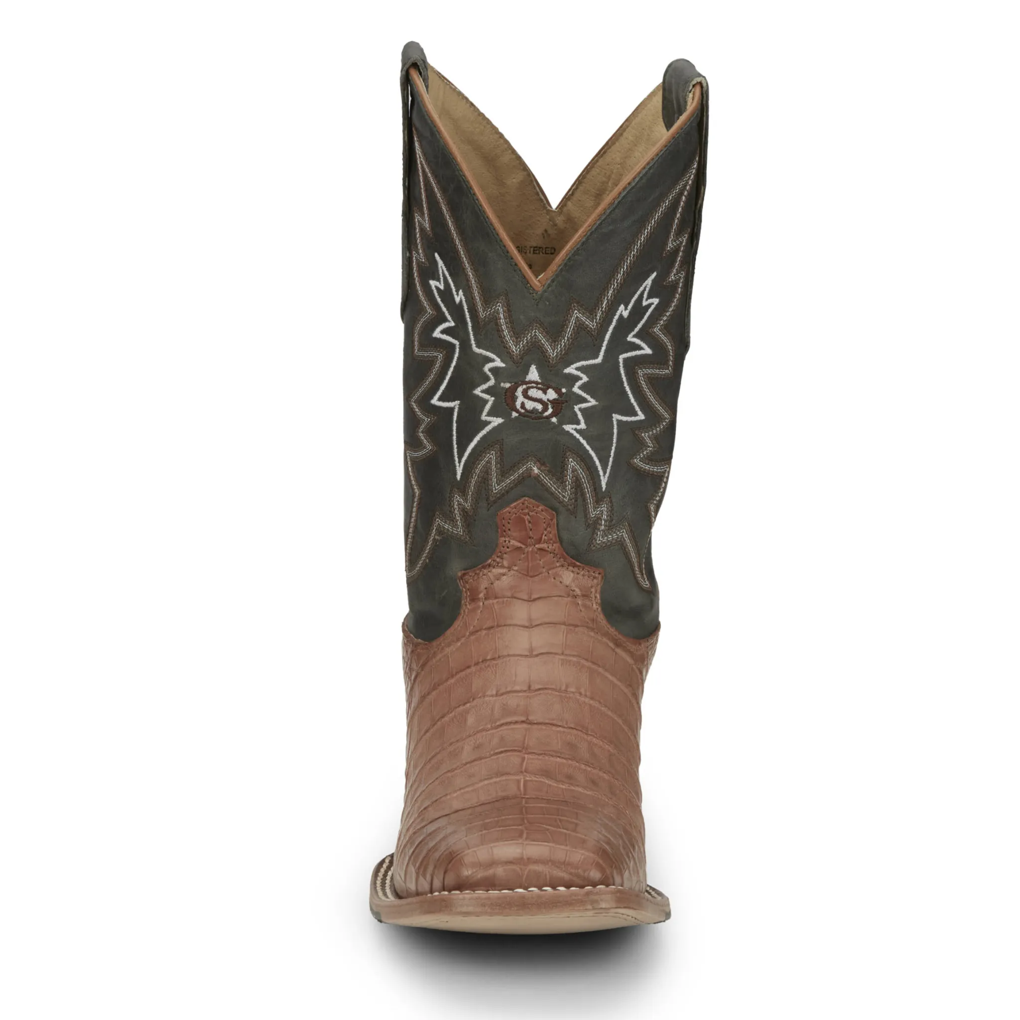 JUSTIN MEN'S HAGGARD BROWN CAIMAN WESTERN BOOTS - GR5706
