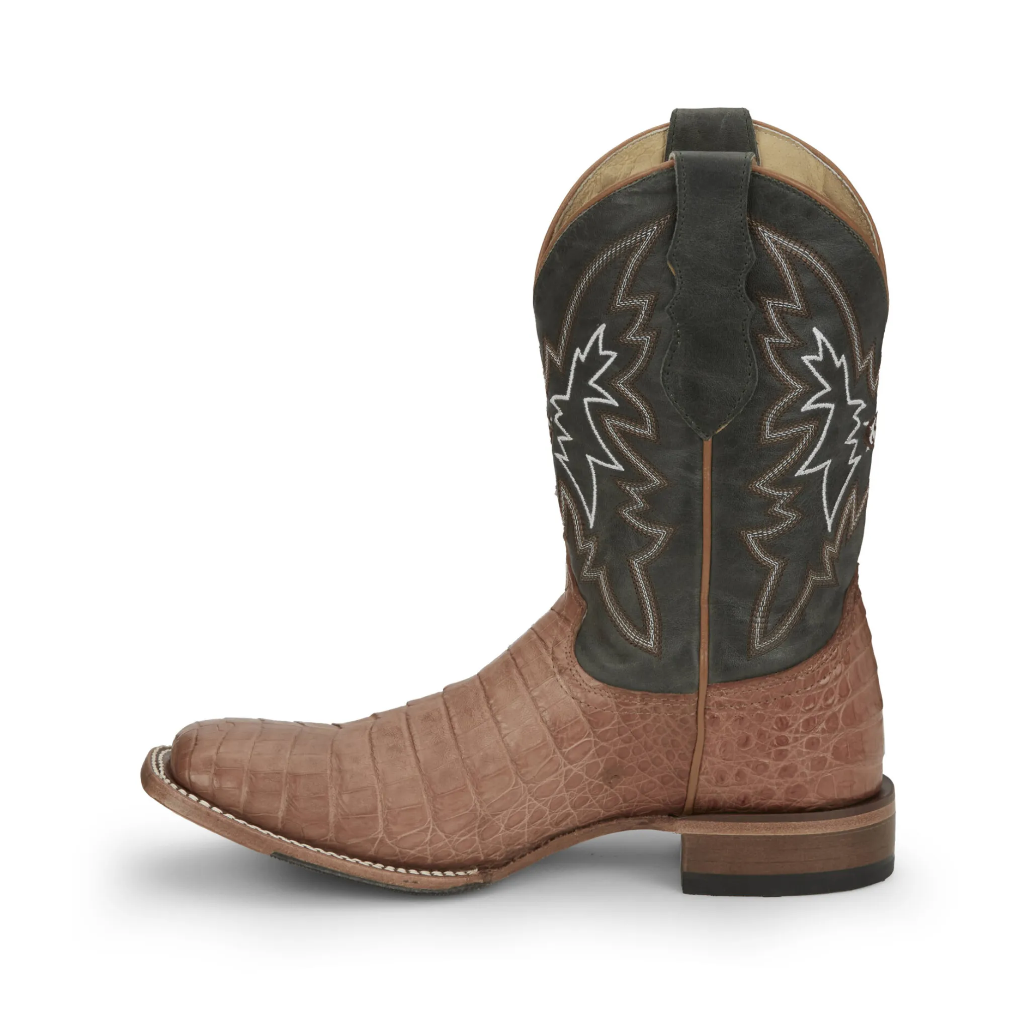 JUSTIN MEN'S HAGGARD BROWN CAIMAN WESTERN BOOTS - GR5706