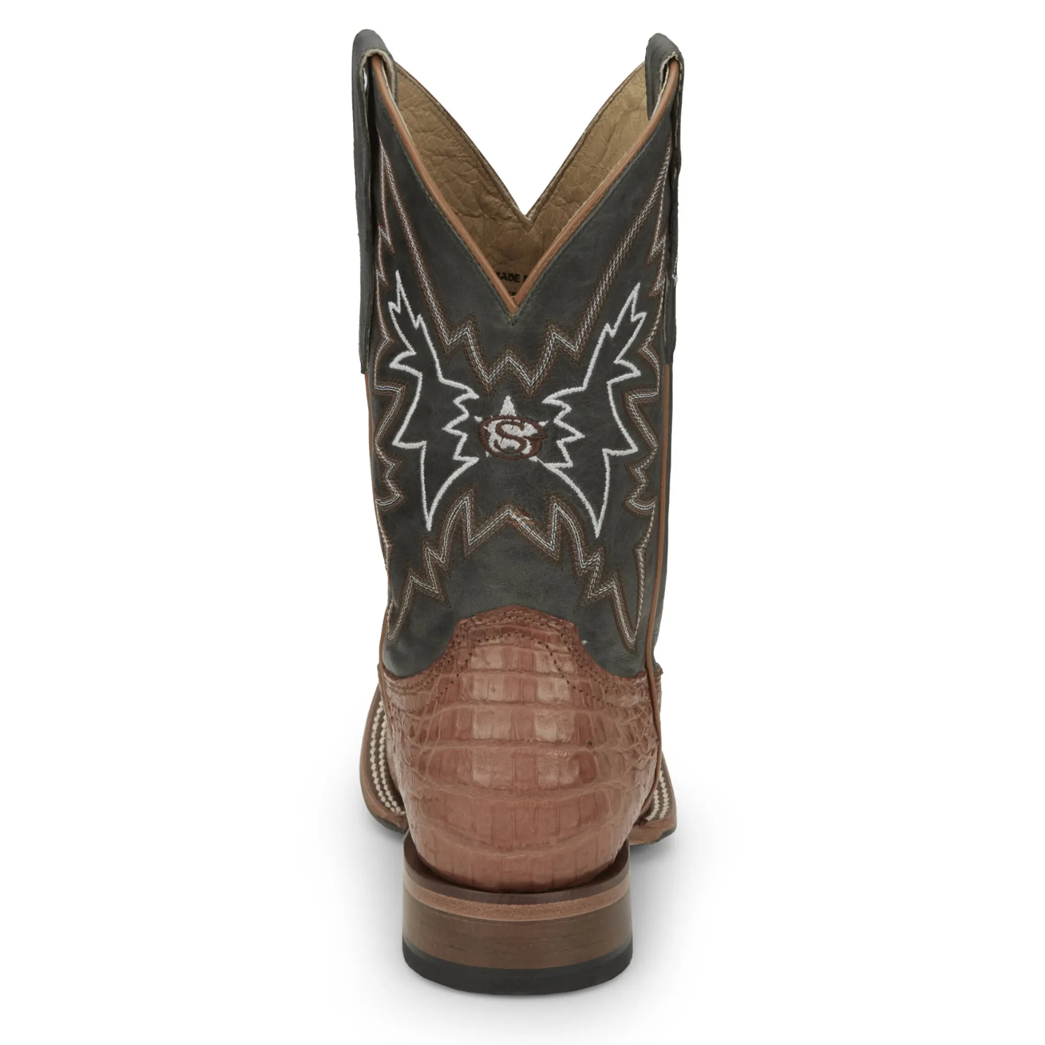 JUSTIN MEN'S HAGGARD BROWN CAIMAN WESTERN BOOTS - GR5706
