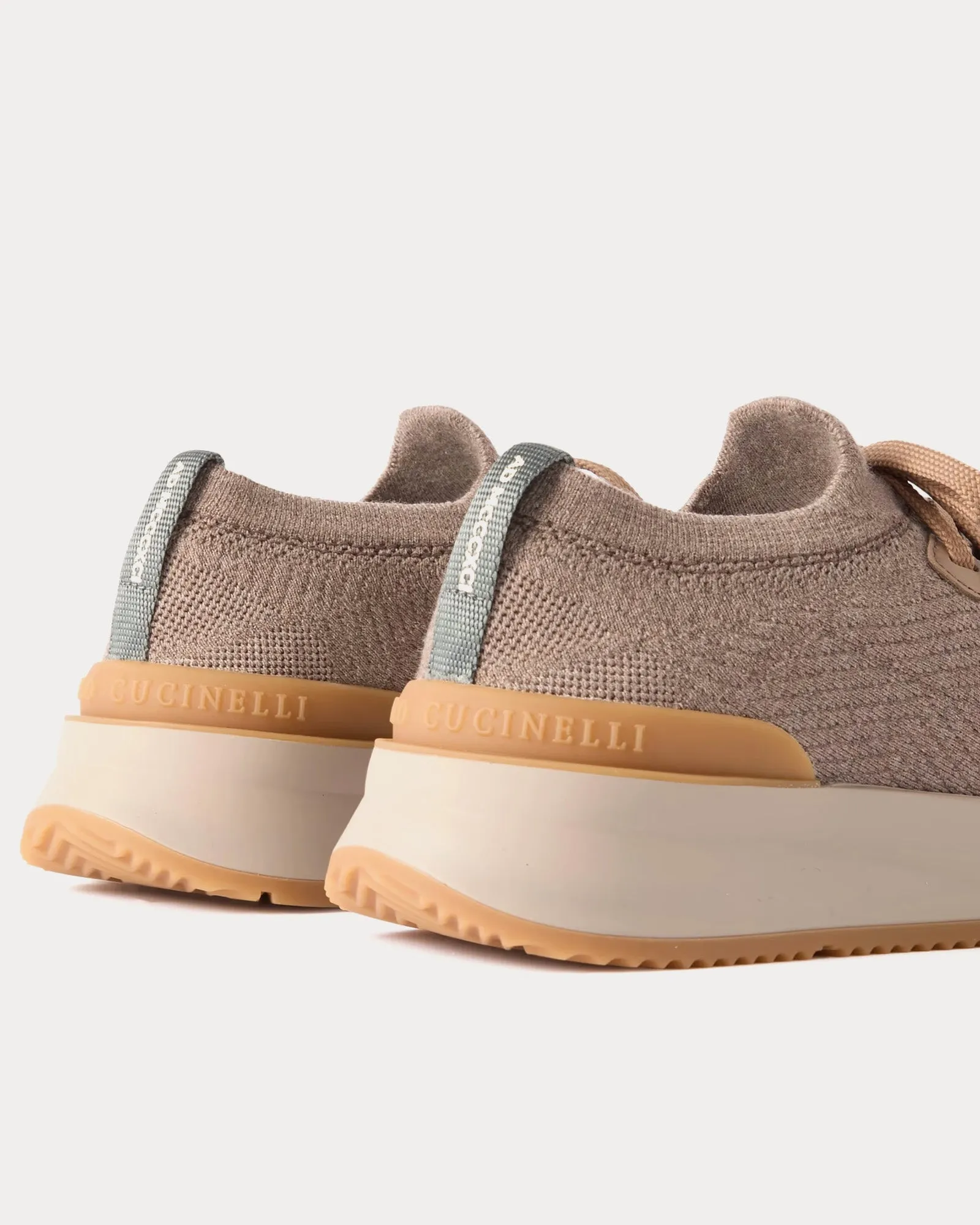 Knit Runner Beige Low Top Sneakers