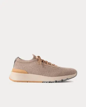 Knit Runner Beige Low Top Sneakers
