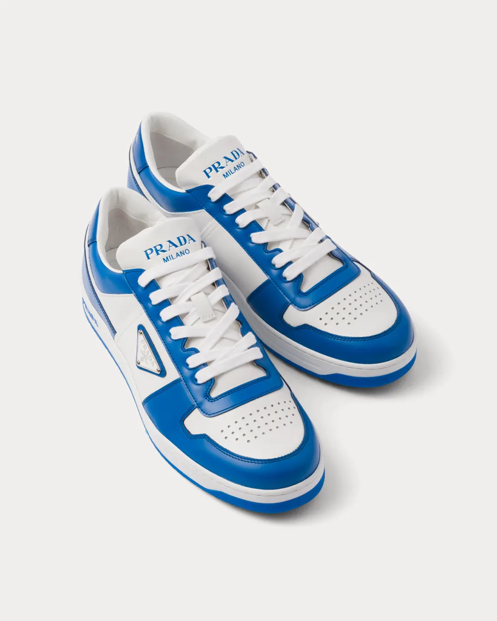 Leather White / Cobalt Blue Low Top Sneakers