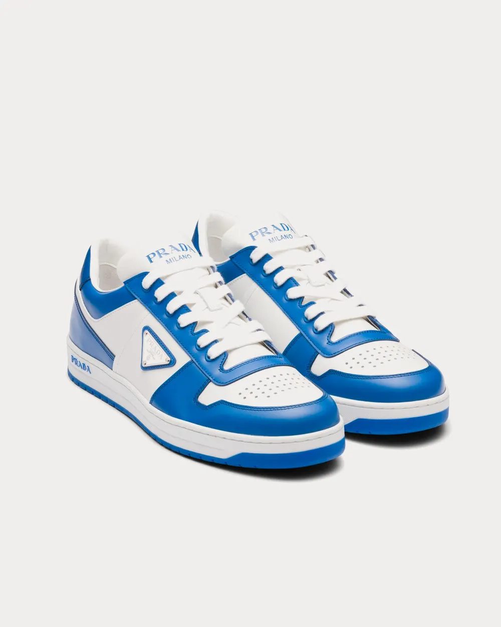 Leather White / Cobalt Blue Low Top Sneakers