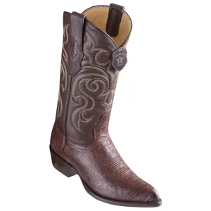 Los Altos Smooth Ostrich Brown Cowboy Boots J-Toe
