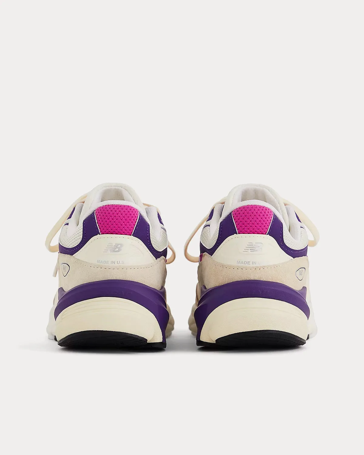 Made in USA 990v6 Limestone / Magenta Low Top Sneakers